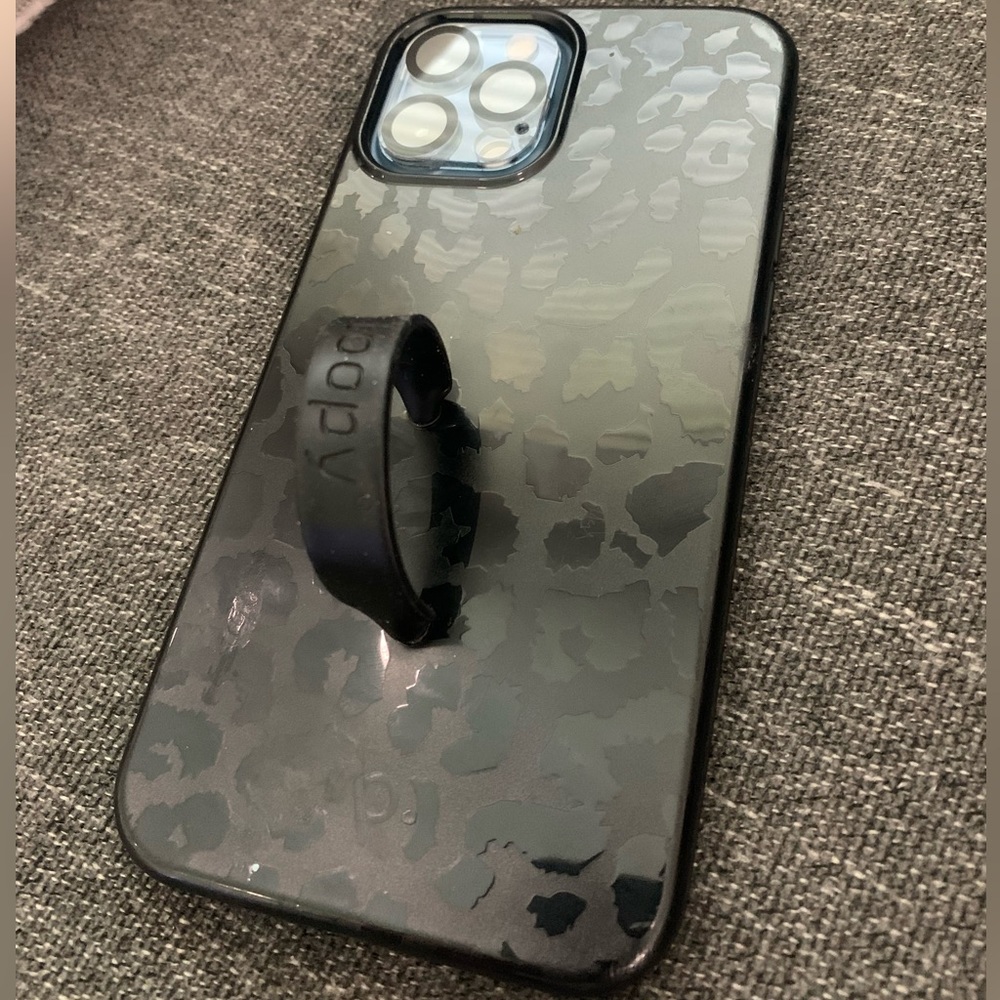 IPhone 12 ProMax Black Leopard Cheetah Case